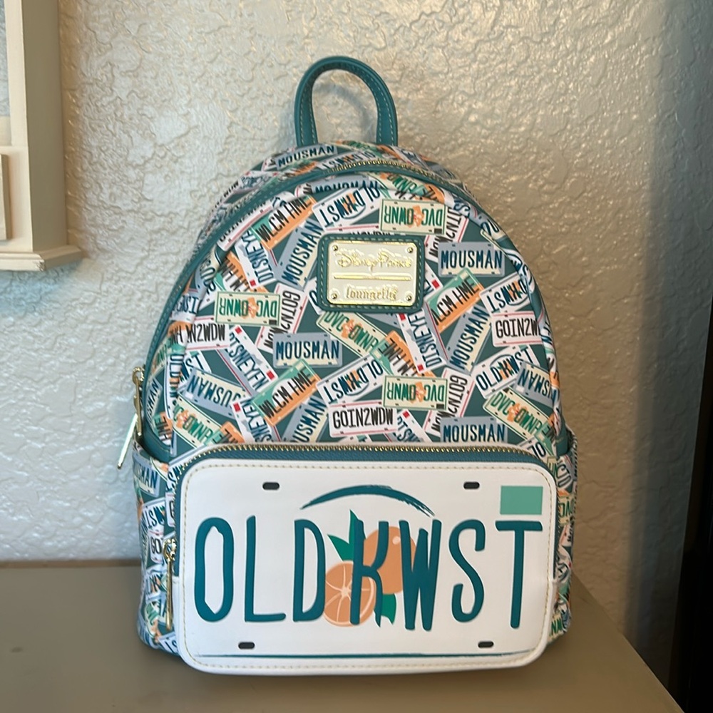 2024 Disney Parks Old Key West Resort DVC License Plate Loungefly Backpack NWT